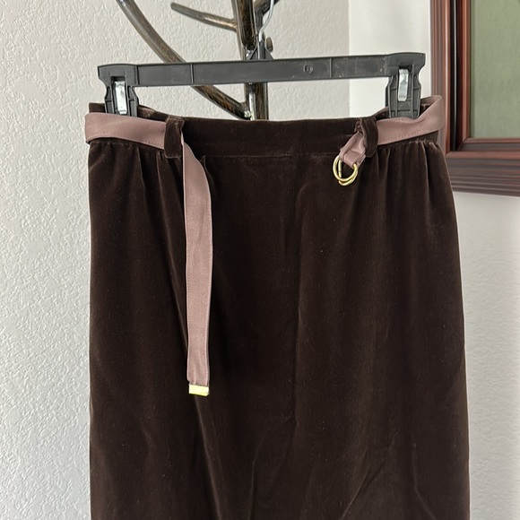 Schrader Sport NY Vintage Velvet Maxi Brown Skirt Size 8 - Picture 2 of 9